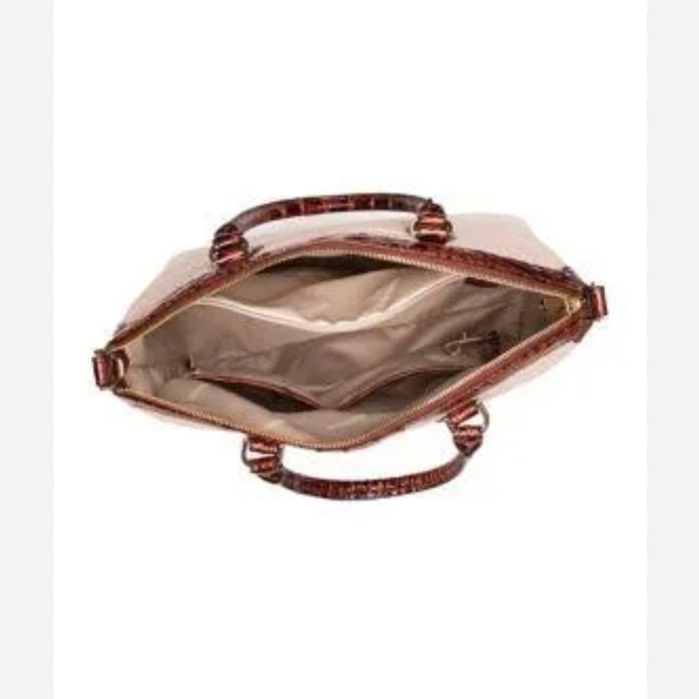 🤎🔹️Brahmin🔹️ Large Duxbury in PECAN PIPA Canvas & Leather - Picture 6 of 7